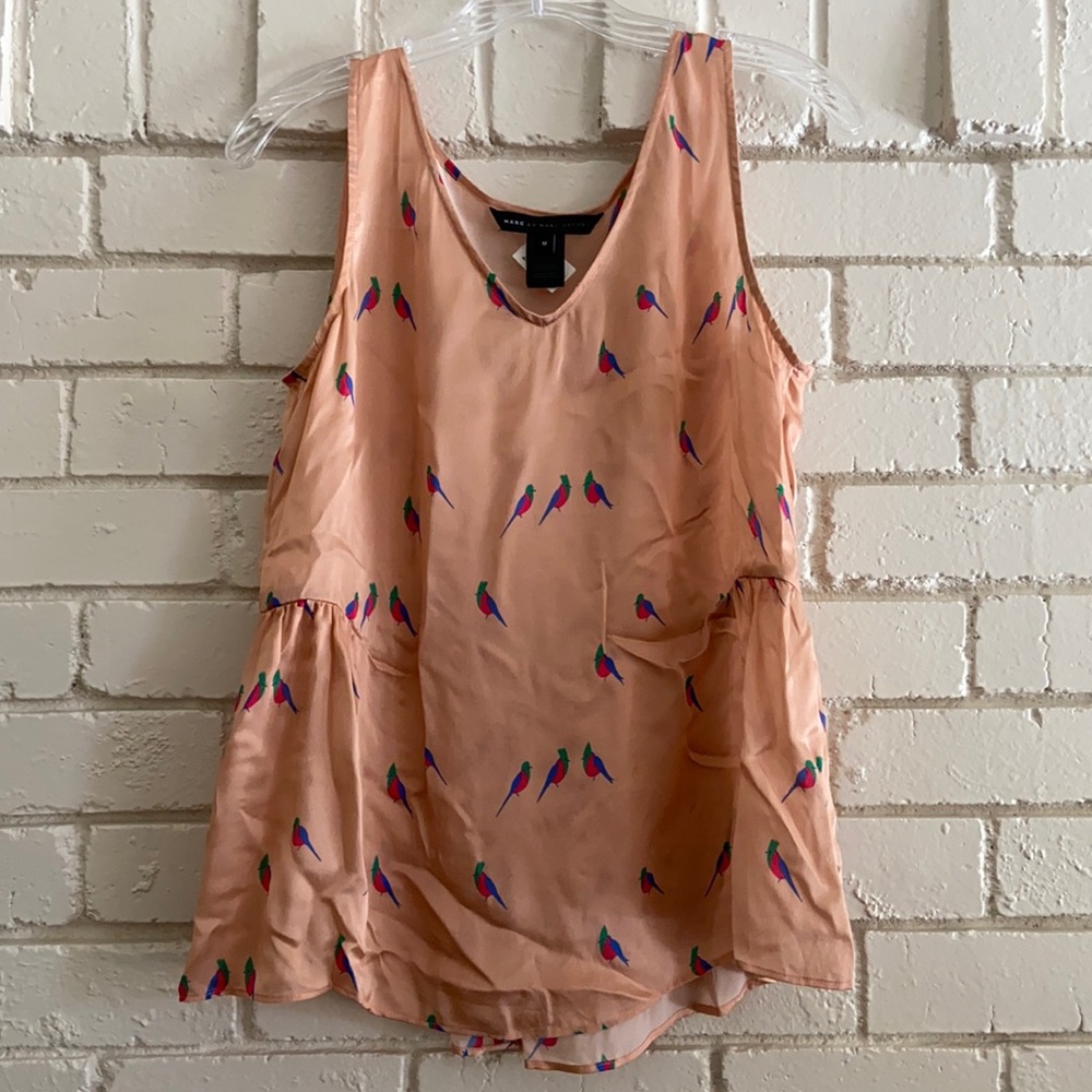 Marc By Marc Jacobs 100% Silk Top - Bird Print